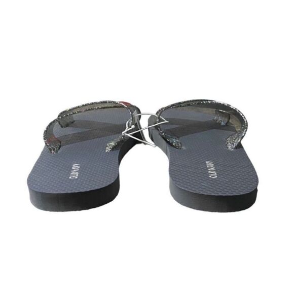 Old Navy Grey Criss Cross Sparkle Flip Flop Sandals - Picture 4 of 7